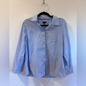 Talbots Petites Blue & White Striped Button Down Shirt LP